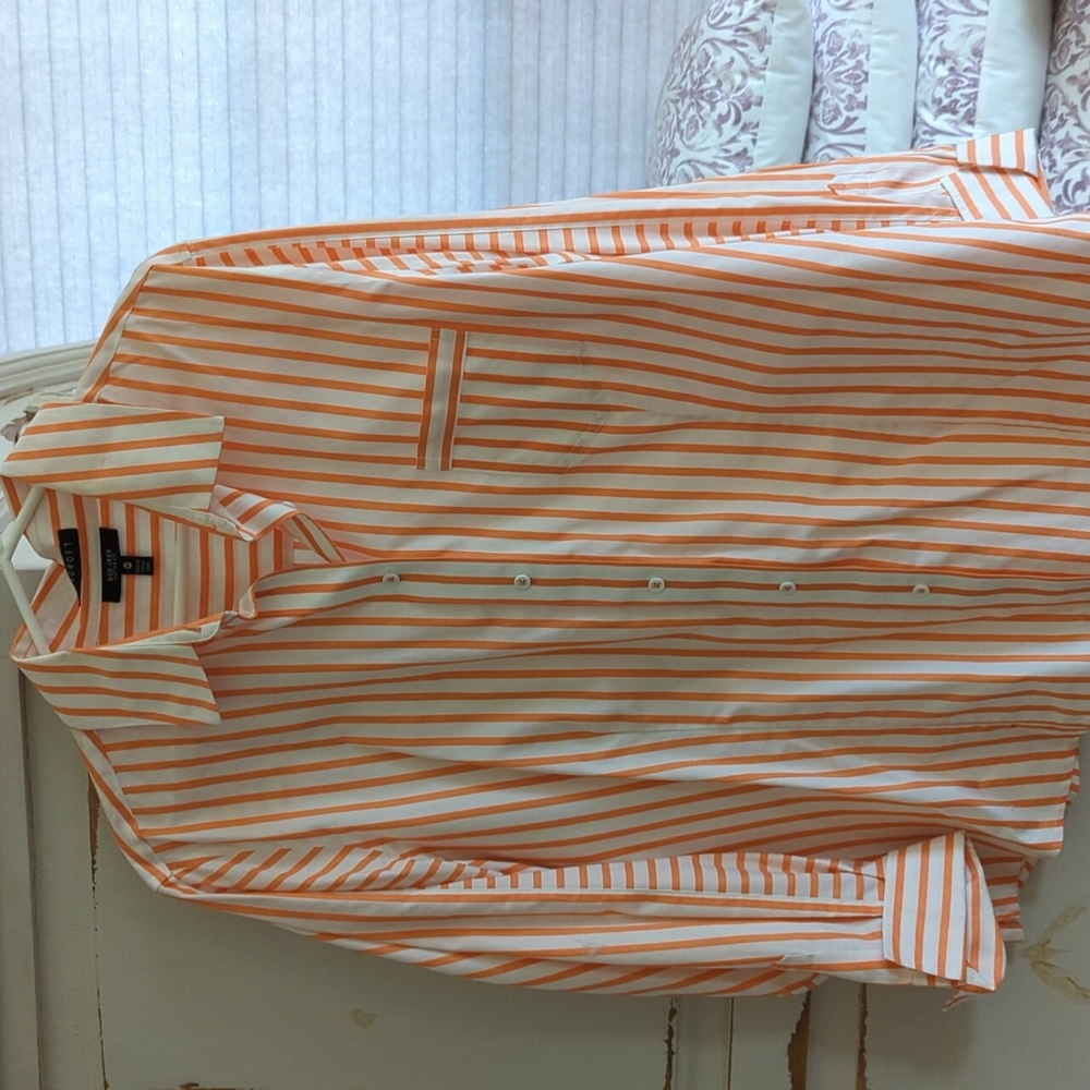 Foxcroft women’s striped button up blouse Size 18W